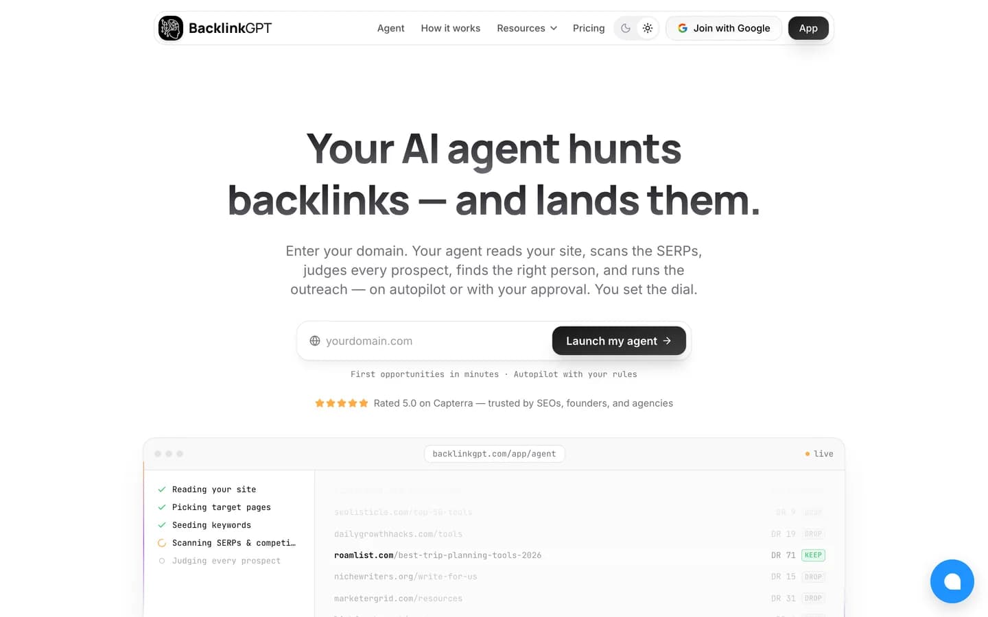 BacklinkGPT homepage — our own autonomous link building agent BacklinkGPT homepage — our own autonomous link building agent