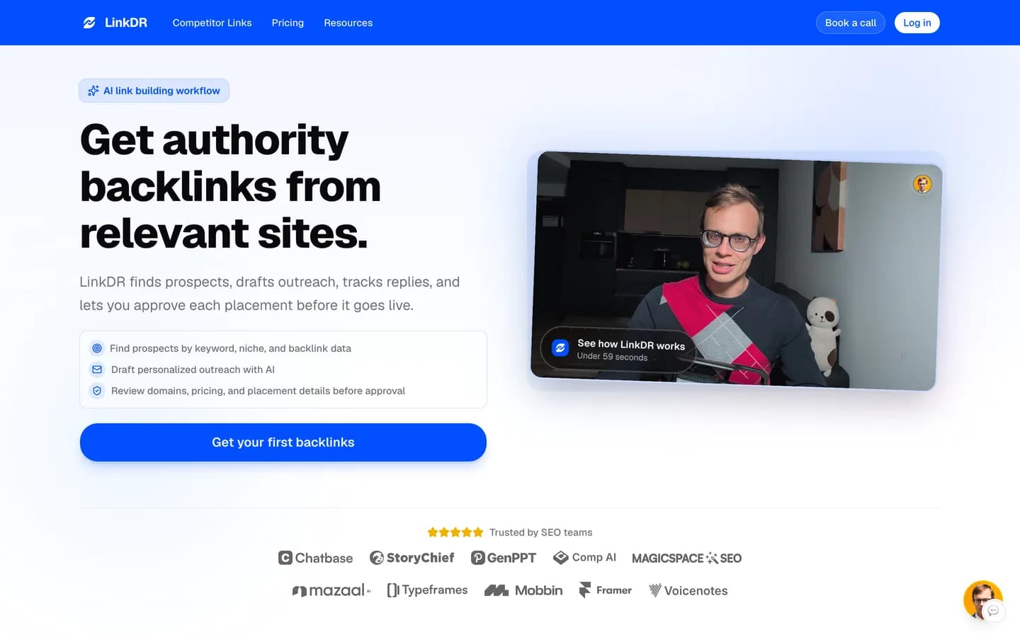 LinkDR homepage — per-link pricing rather than a monthly subscription LinkDR homepage — per-link pricing rather than a monthly subscription